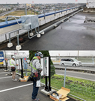 EV充電スタンド配線作業